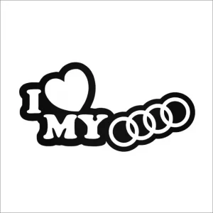 Sticker Auto I Love My Audi