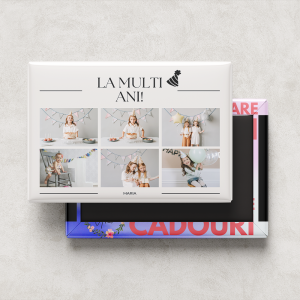 Magnet Personalizat Zi de Naștere cu 6 Fotografii și Nume