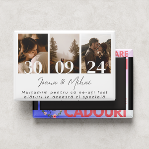 Mărturie Magnetică Nuntă cu 3 Poze și Mesaj
