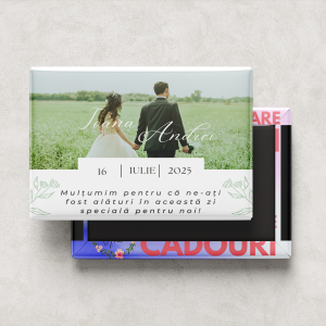 Mărturie Magnetică Nuntă cu Poză și Mesaj