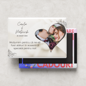 Mărturie Magnetică Nuntă cu Poză și Mesaj