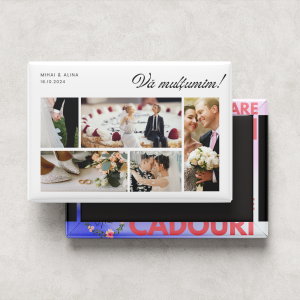 Mărturie Magnetică Nuntă cu 5 Poze și Mesaj
