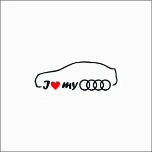 Sticker Auto I Love Audi Berlina