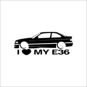 Sticker Auto BMW I Love My E36